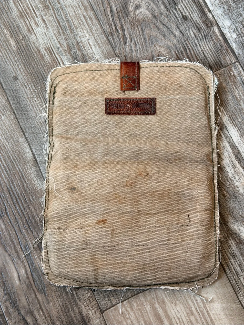 Addiction Canvas Pouch with Brown Leather Accents